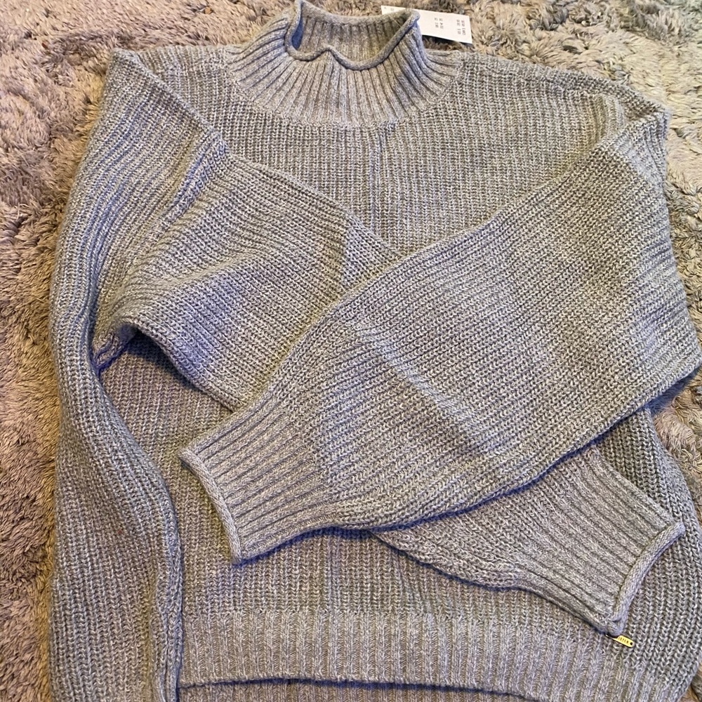 Gray Turtleneck Sweater